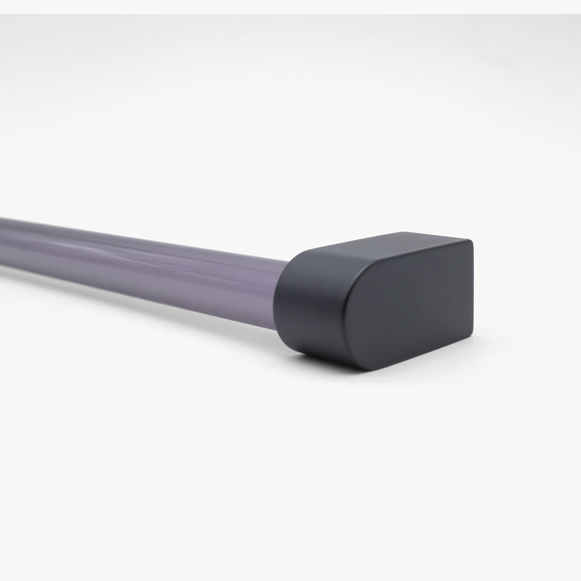 Clairty appliance pull in matte black with smoke acyrlic - minimal handle grip