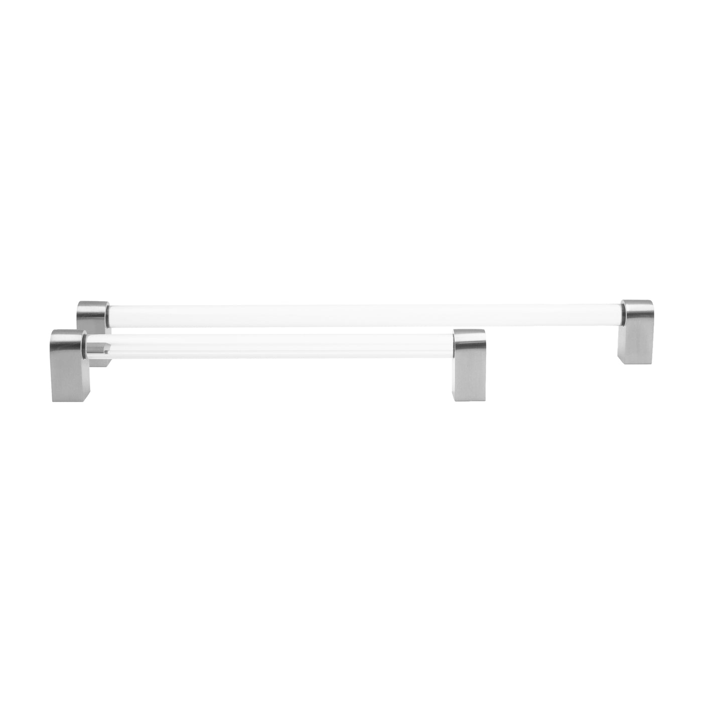 Clarity appliance pulls in satin nickel - modern stainless silver tone door pull