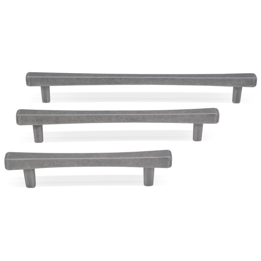 Diamond cabinet pulls in weathered nickel built for modern doors and drawers