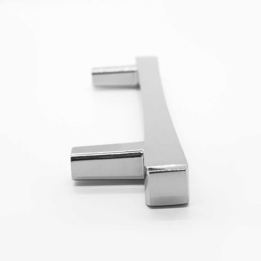 Diamond pull in polished nickel - modern hardware with angular design