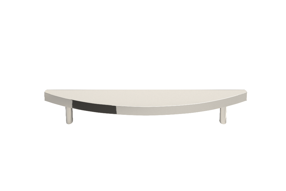 Half moon pull in polished nickel - modern hardware for contemporary kitchen designs