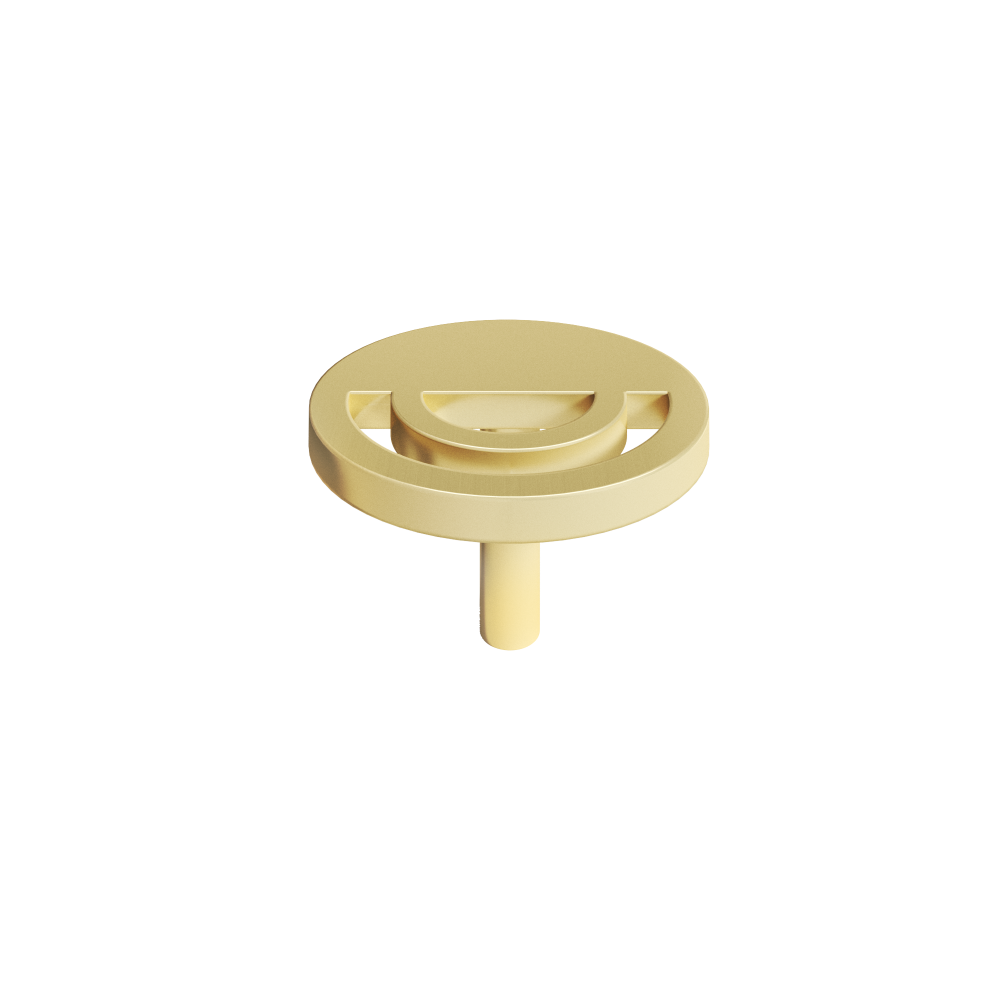 Horizon knob in satin brass-modern cabinet knob for kitchen