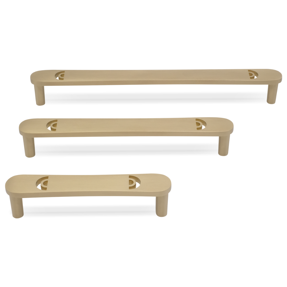 Horizon pull in satin brass - modern pulls for drawers