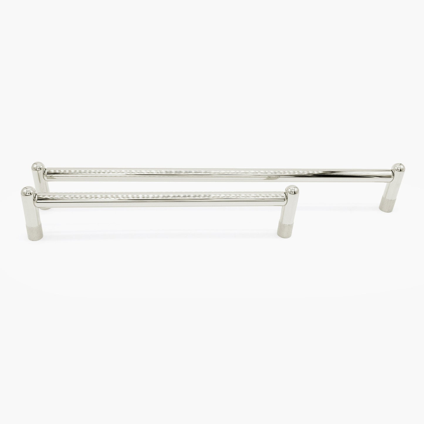 Knurled appliance pull in polished nickel - modern hardware for kitchen refrigerator