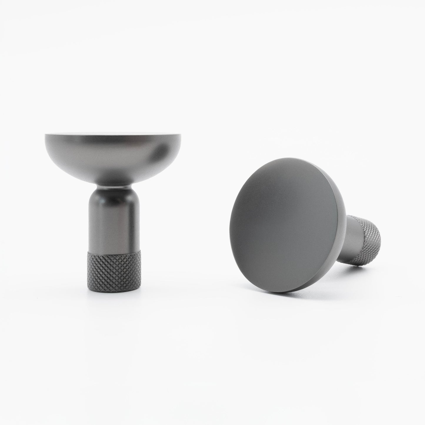 Knurled knob - graphite modern hardware for kitchen and bathroom cabinet doors and drawers
