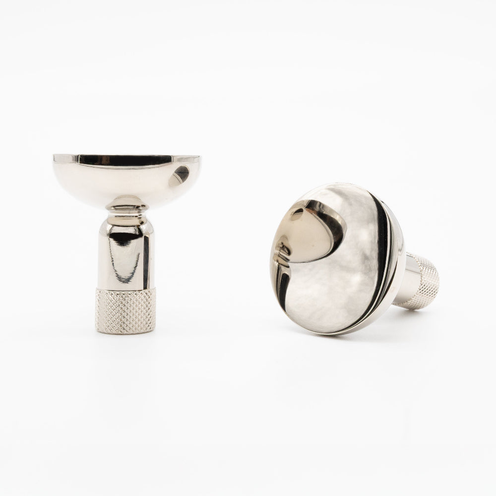 Knurled knob - polished nickel finish for transitional design in bathrooms and doors