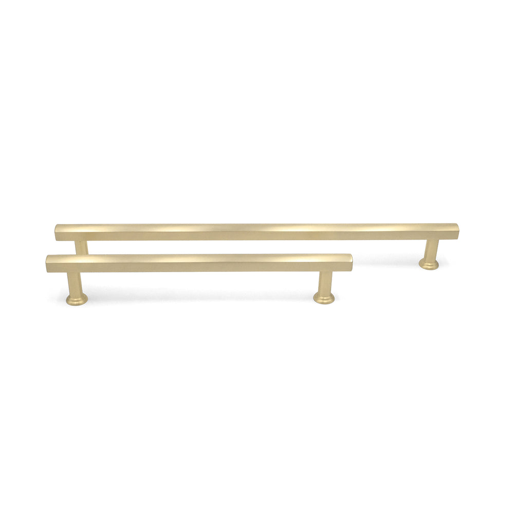 Modern mod appliance pulls - oversided handle for cabinets in satin brass