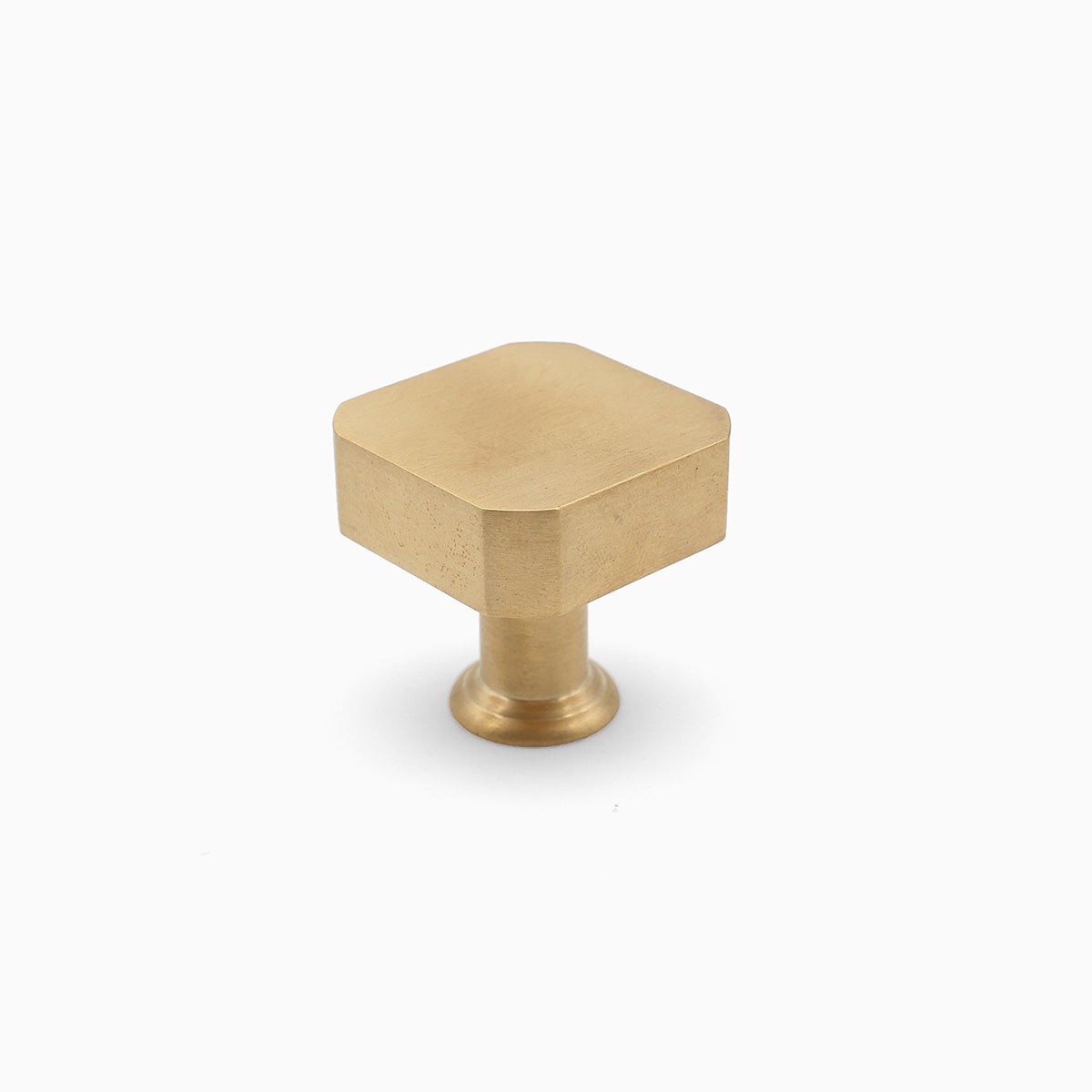 Mod knob in unlacquered brass - solid brass handles for cabinets