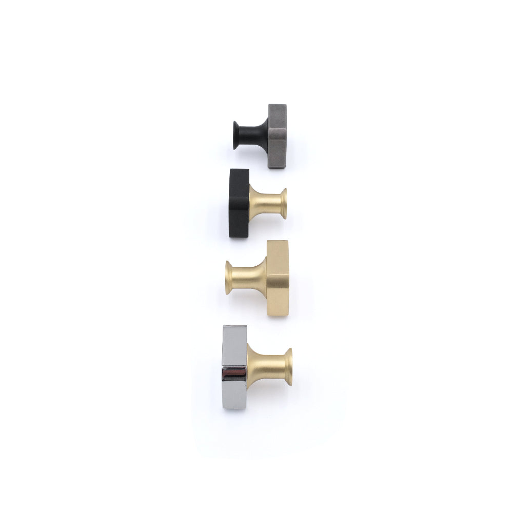 Mod knobs in modern finishes for industrial kitchen spaces