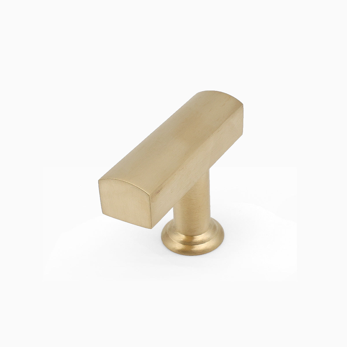 Mod t-knob in unlacquered brass - forged solid brass for cabinets