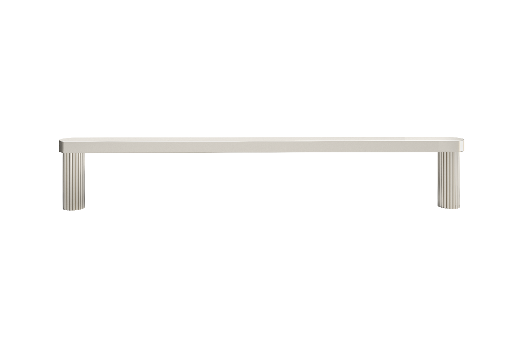 Ribbed appliance pull in polished nickel - for modern kitchen appliances and refrigerator