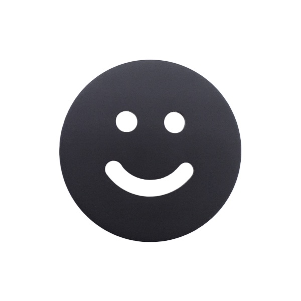 Smiley knob in matte black - eccletic design for modern cabinets