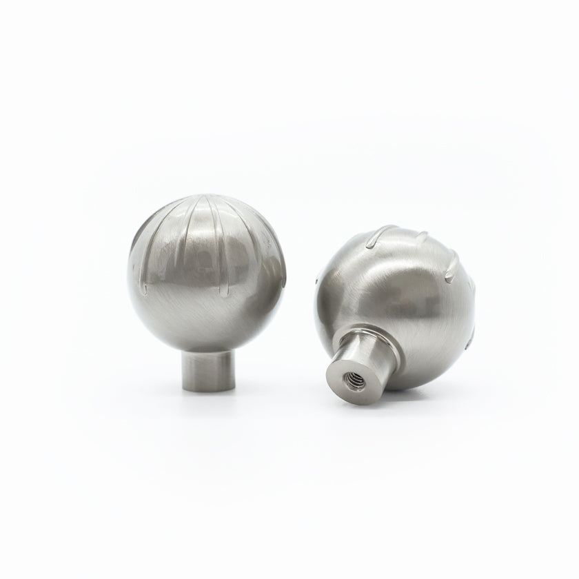 Sunburst knobs in satin nickel - modern cabinet knob in nickel finish