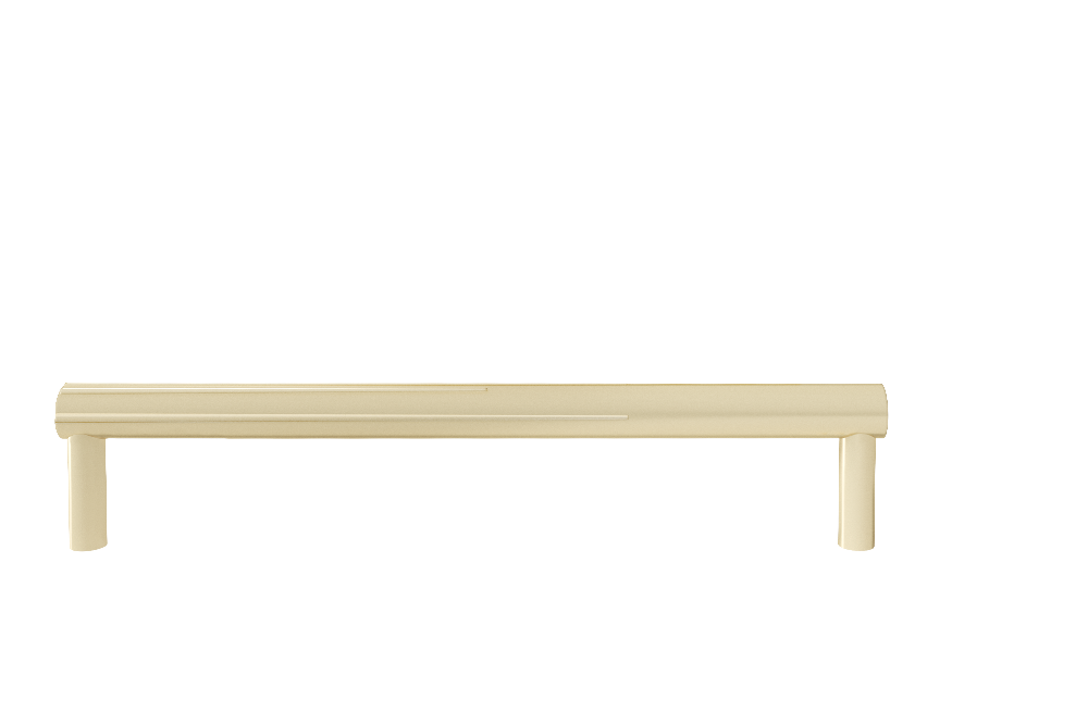 Sunburst appliance pull in satin brass - modern pull for large doors