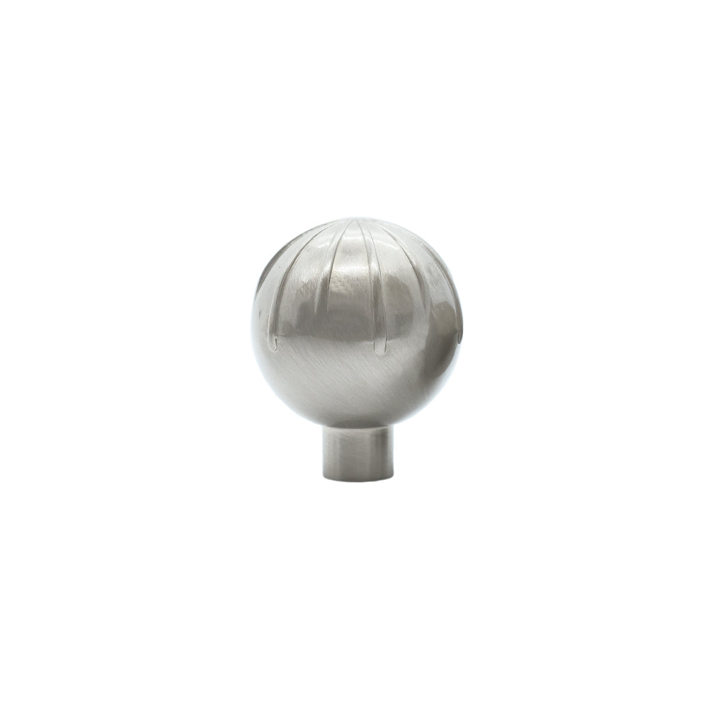 Sunburst knob in satin nickel - modern round cabinet knob for doors