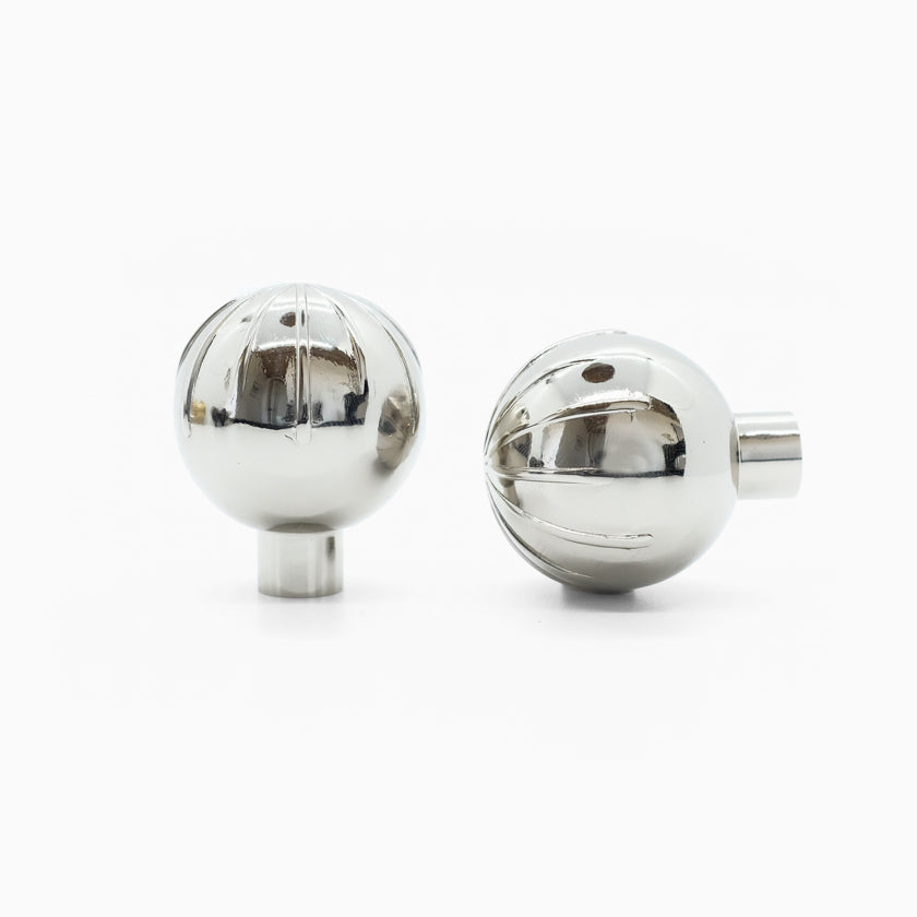 Sunburst knob in polished nickel - timeless details with lining