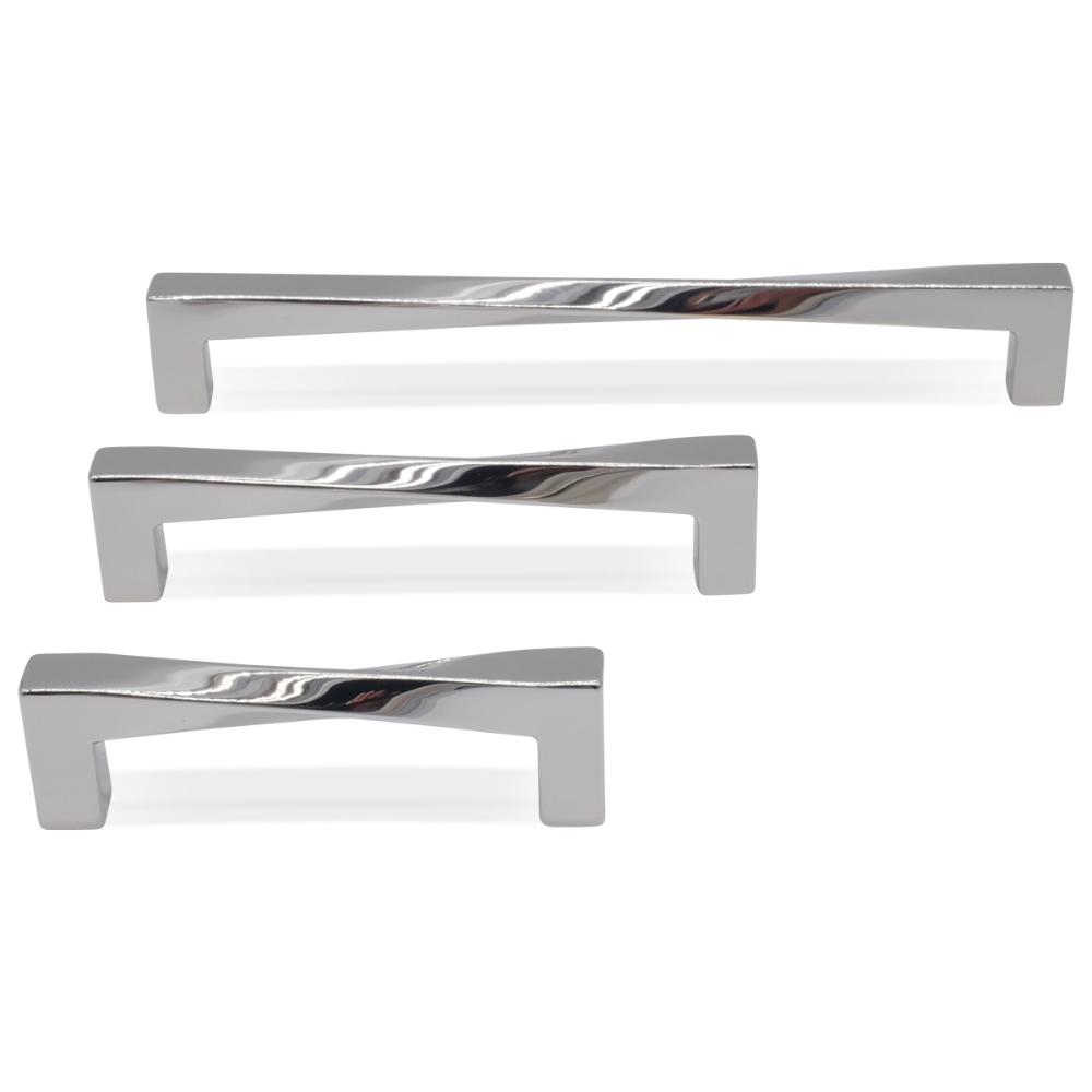Twist pull in polished nickel - modern hardware with refined and minimal design