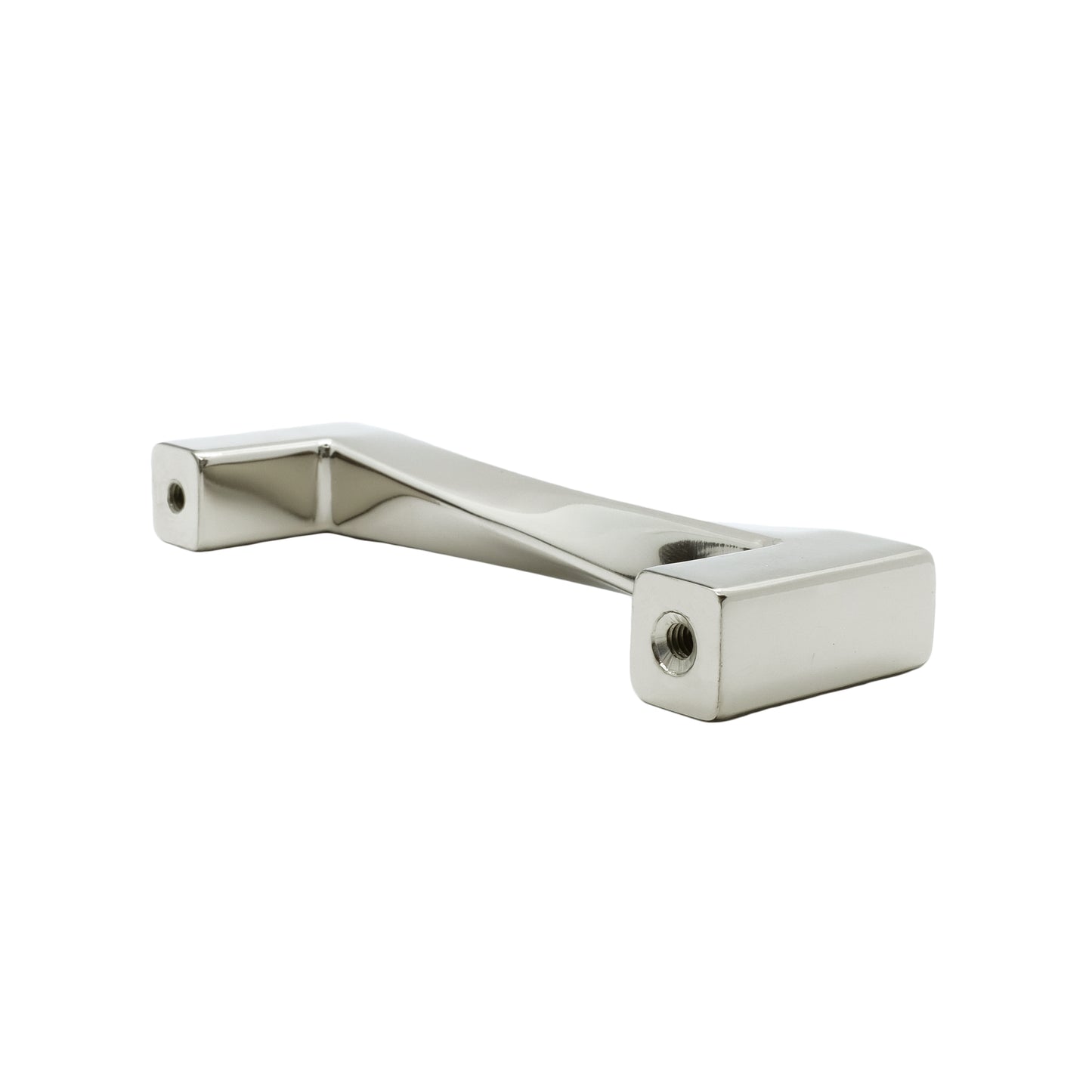 Twist pull in polished nickel for modern cabinet doors and drawers in kitchen