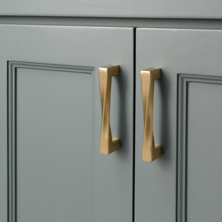Twist pulls in satin brass - modern contemporary hardware for doors