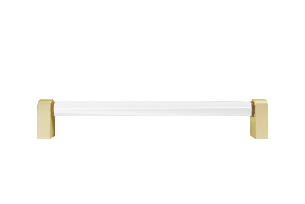 Clarity appliance pull in satin brass - modern door pull in brass and gold tones