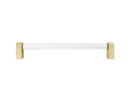 Clarity appliance pull in satin brass - modern door pull in brass and gold tones