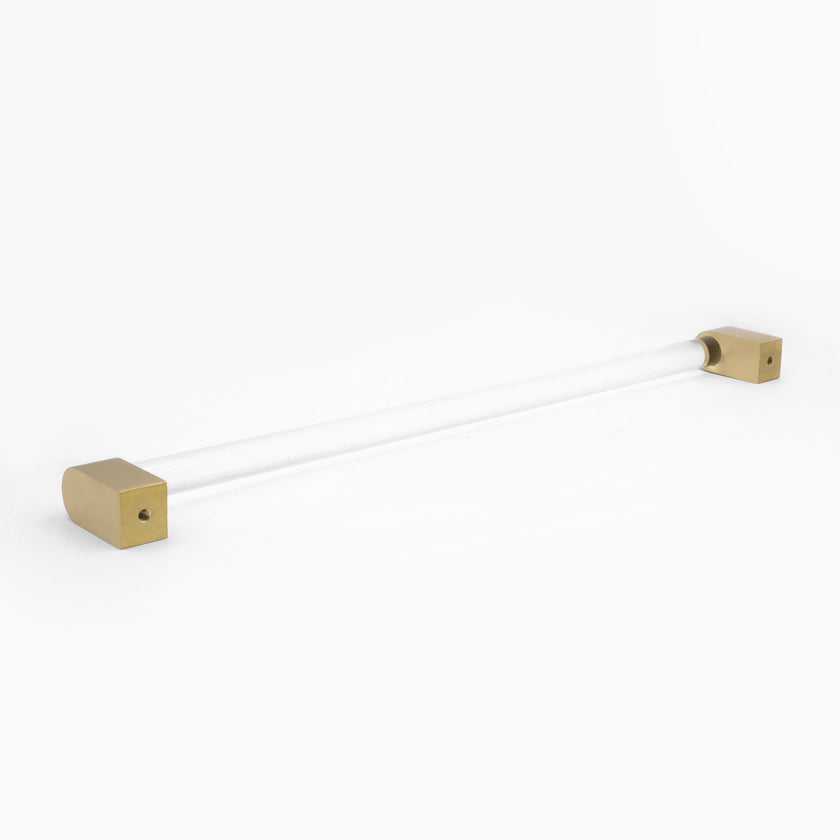 Clarity appliance pull in satin brass - modern hardware with brass and gold tones