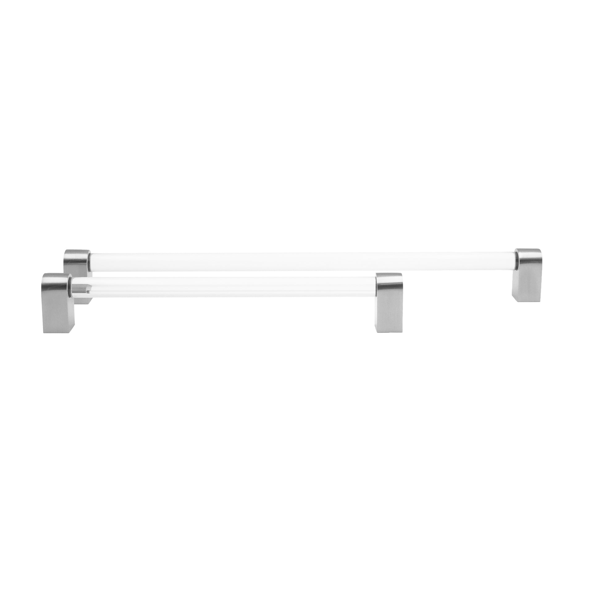 Clarity appliance pulls in satin nickel - modern stainless silver tone door pull