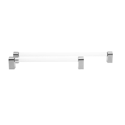 Clarity appliance pulls in satin nickel - modern stainless silver tone door pull