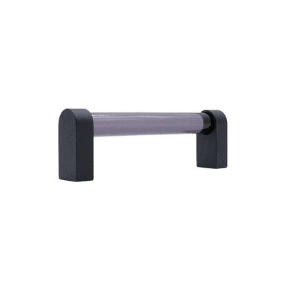 Clarity cabinet pull with smoke acyrlic and matte black metal - modern two-tone hardware for kitchen, bathroom, vanity