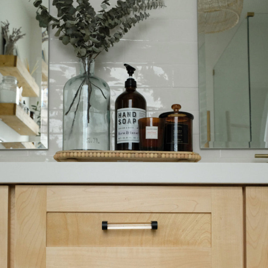 Clarity pull in matte black - contemporary bathroom acyrlic handle with clear tube and modern stems
