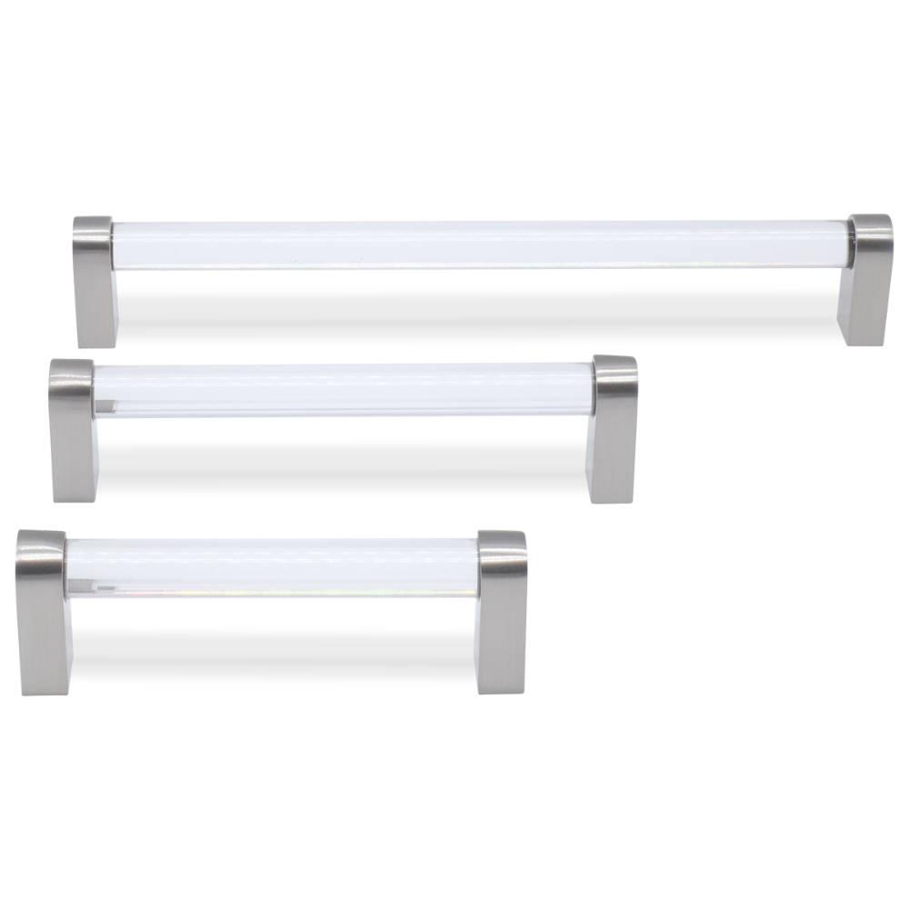 Clarity pull in satin nickel - minimal contemporary two-tone drawer pull