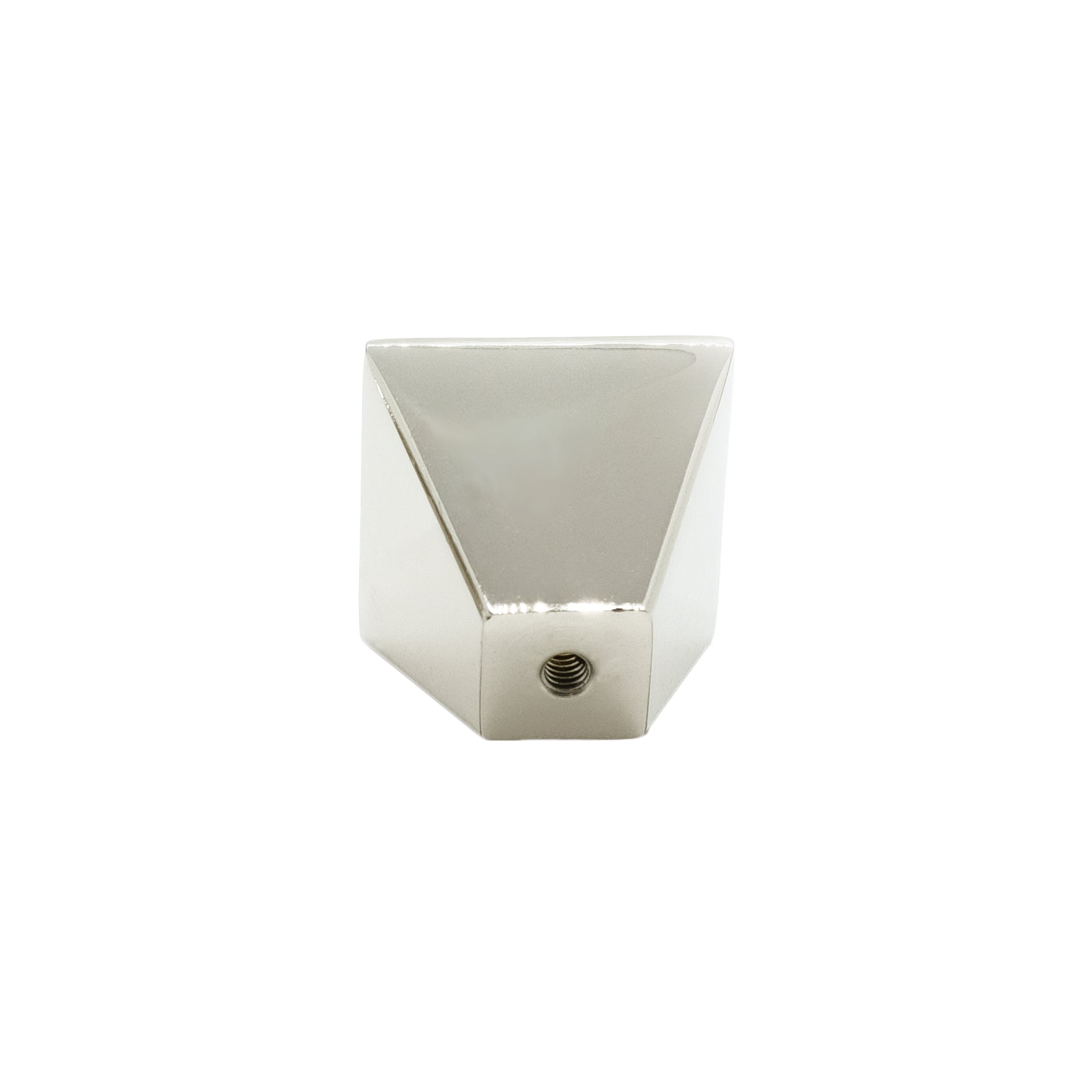 Diamond cabinet knob in polished nickel  contemporary knob with modern finishes