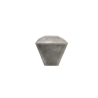 Diamond knob in weathered nickel -modern cabinet hardware with angular sides