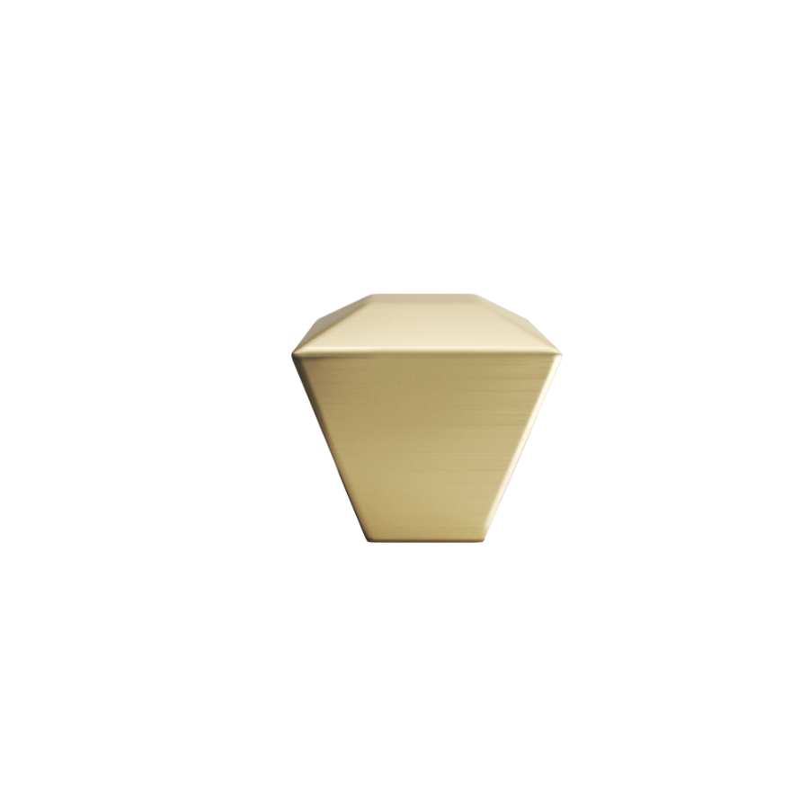 Diamond knob in satin brass - modern hardware for cabinets and drawers