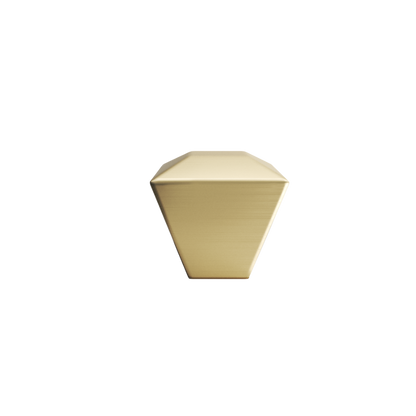 Diamond knob in satin brass - modern hardware for cabinets and drawers