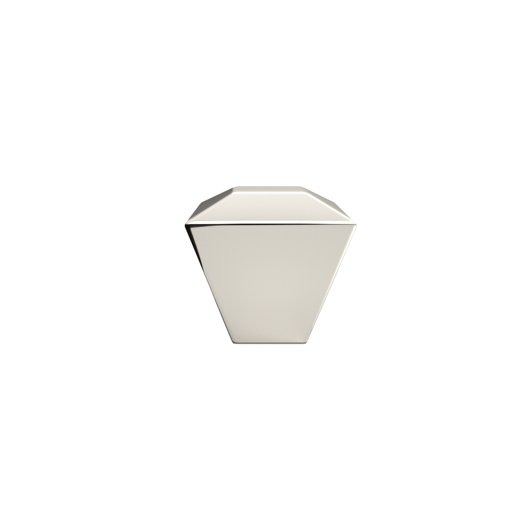 Diamond knob in polished nickel - modern cabinet hardware in a classy shiny finish