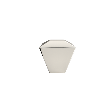 Diamond knob in polished nickel - modern cabinet hardware in a classy shiny finish