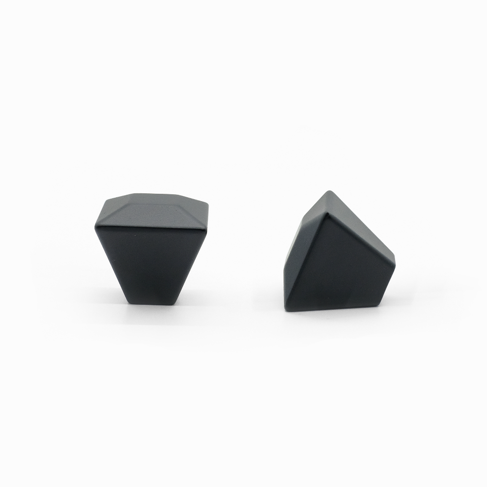 Diamond knobs in matte black - modern cabinet knobs with subtle design