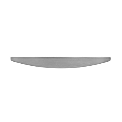 Front of the curved and spherical half moon appliance pull in satin nickel