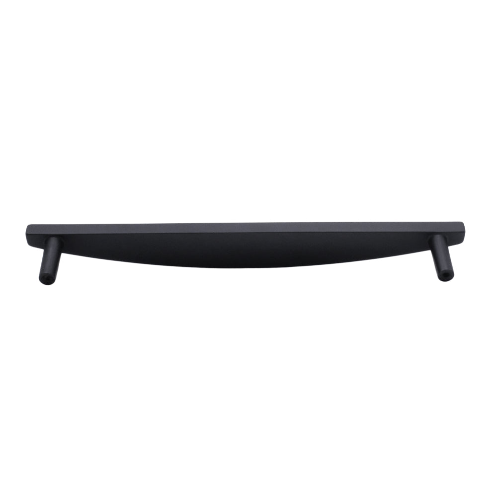 Half moon appliance pull in matte black - modern shape and silhouette for timeless design