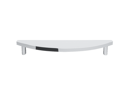 Refined half moon appliance pull for modern appliances in polished chrome