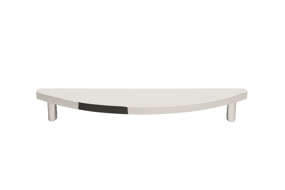 Half moon appliance pull in polished ncikel for kitchen refrigerator and applainces