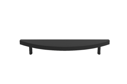 Minimal half moon cabinet pull in matte black with smooth design and straight lines