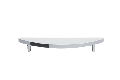 Half moon pull in polished chrome - modern bathroom and vanity pull with soft curves