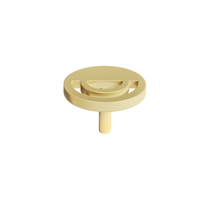 Horizon knob in satin brass-modern cabinet knob for kitchen