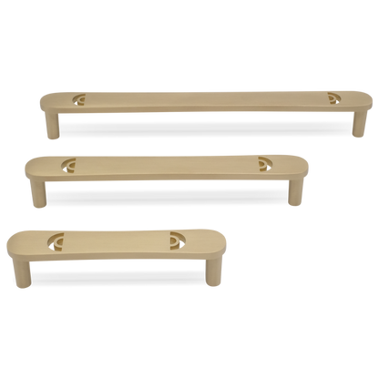 Horizon pull in satin brass - modern pulls for drawers