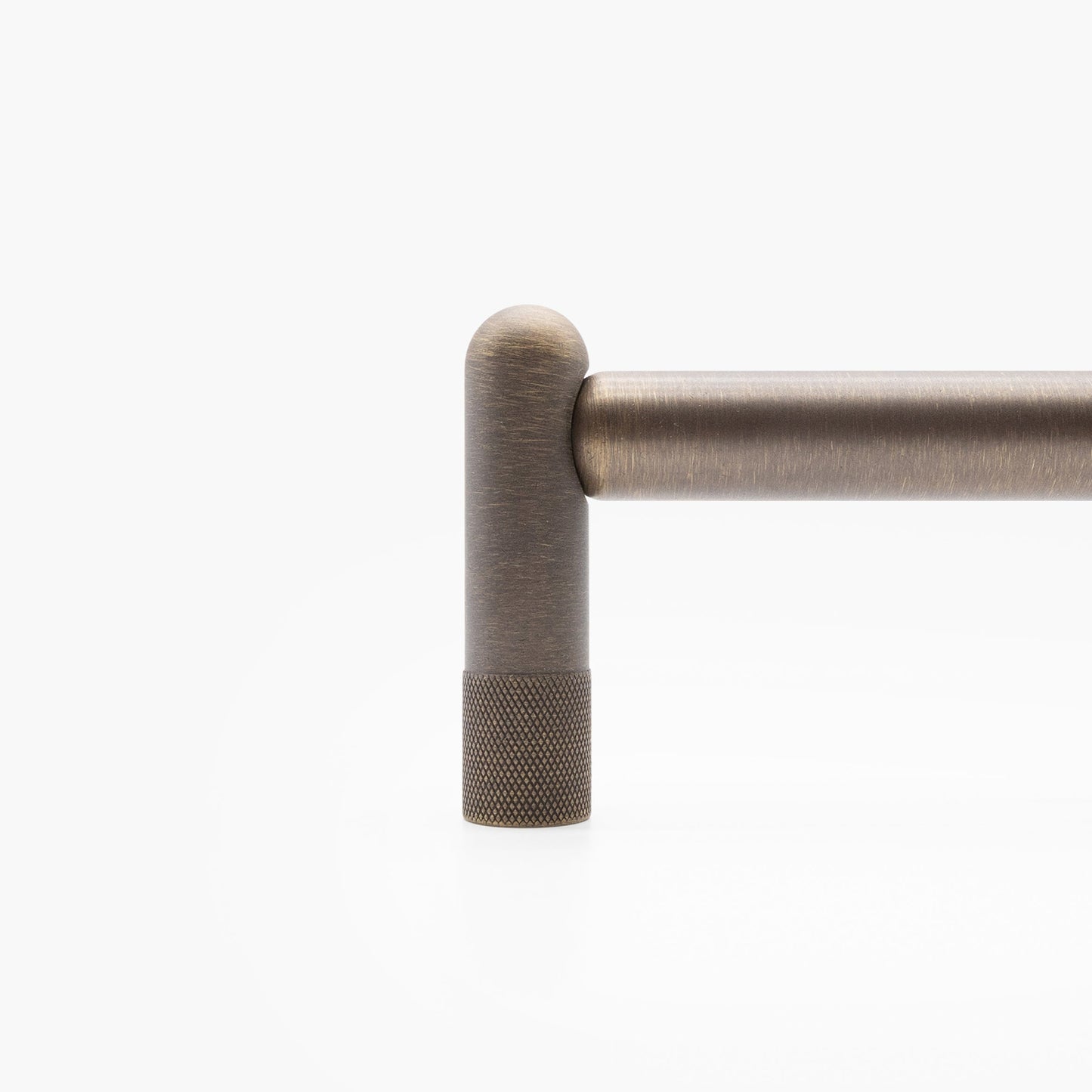 Knurles appliance pull - oversized handle in antique aged brass finish