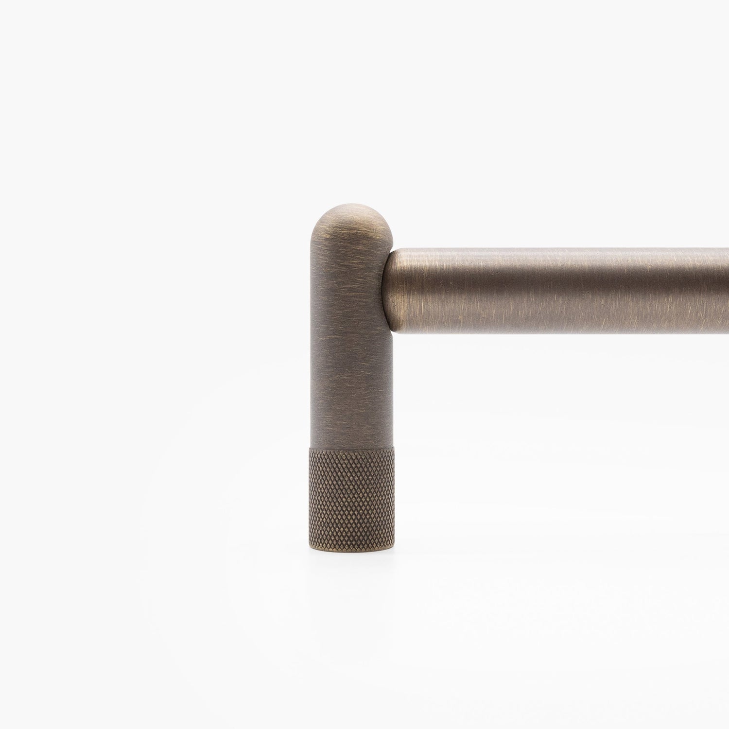 Knurles appliance pull - oversized handle in antique aged brass finish
