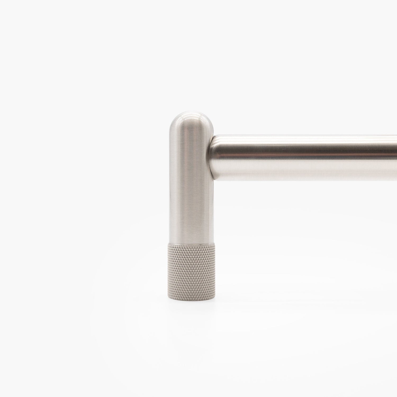 Knurled appliance pull in satin nickel - contemporary door handle for appliances