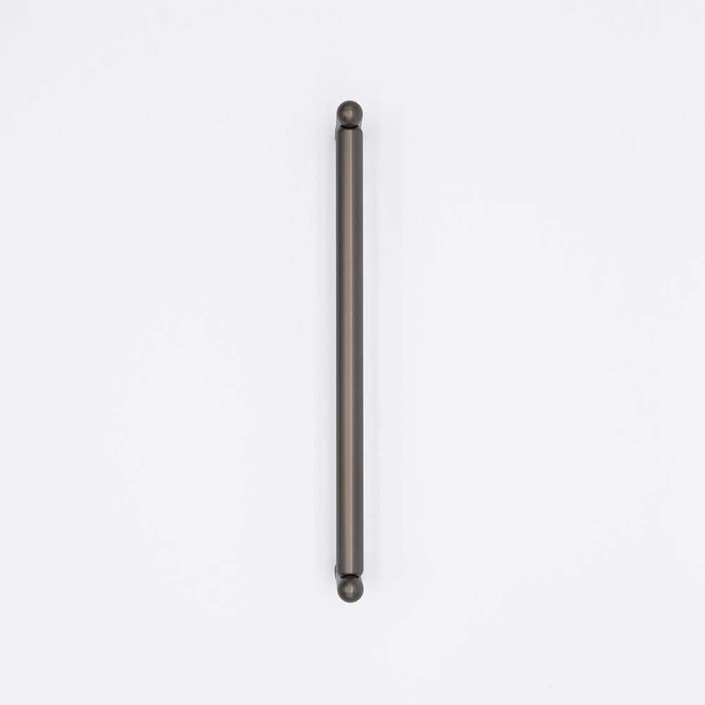 Knurled appliance pull - industrial textured cut on stems in graphite finish